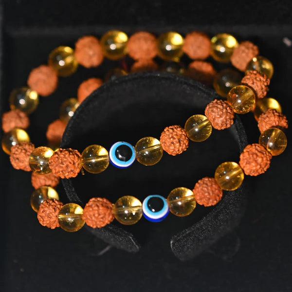 Rudraksha Citrine Crystal Bracelet Buy 1 Get 1 Free