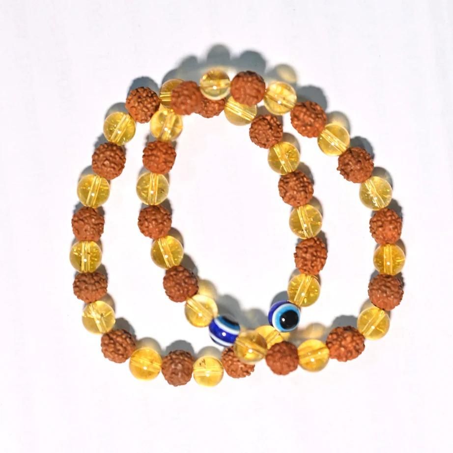 Rudraksha Citrine Crystal Bracelet Buy 1 Get 1 Free