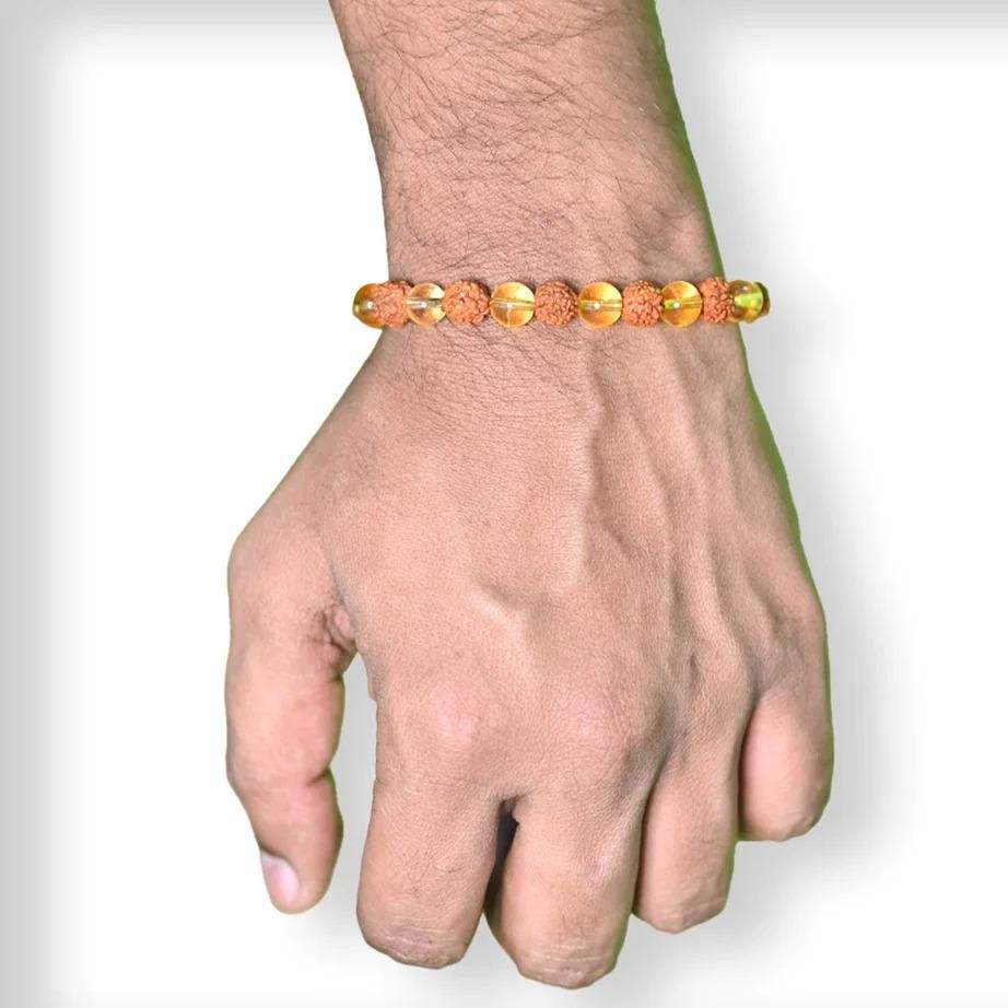 Rudraksha Citrine Crystal Bracelet Buy 1 Get 1 Free